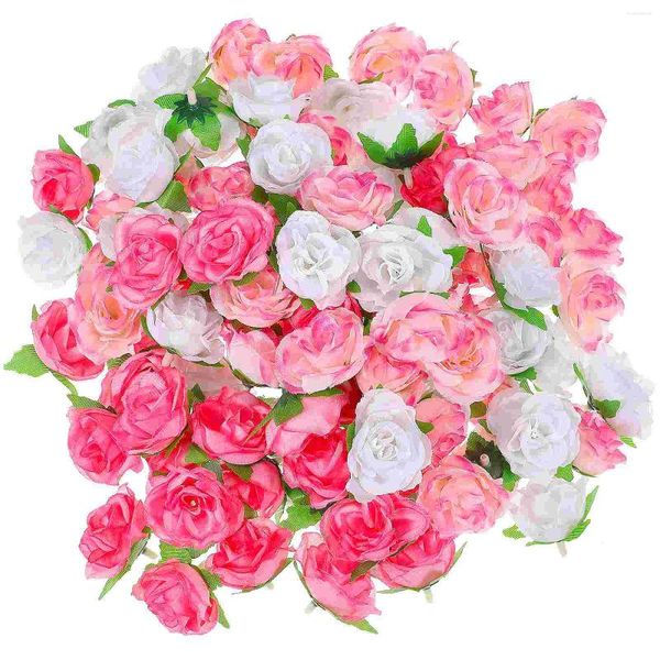 Fleurs décoratives diy têtes de fleur de rose petite simulation de rideau de perle de ther