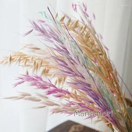Flores decorativas DIY boda rústica conservada ramos de avena manojo de granos de trigo secos dorados naturales decoración del hogar