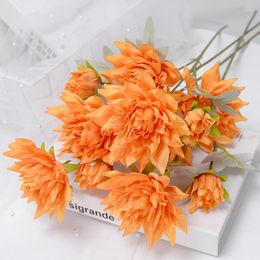 Fleurs décoratives bricolage fleur en soie Dali tête Simulation européenne rétro couleur mur de mariage décoration douce Hea