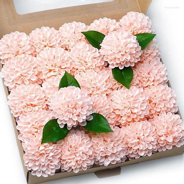 Flores decorativas DIY Boda Hidrangea Silk Hand Bouquet Decoración Lisianthus Ping Pong Daisy Home Simulación Crysanthemum