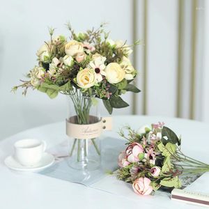 Decoratieve bloemen docidaci thee rozen vazen voor woningdecoratie accessoires nep madeliefje plastic planten bruiloft kunstmatig