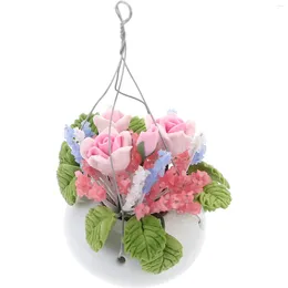 Fleurs décoratives maison de poupée Mini plante en pot décoration en pot ornement ornement fleur modèle Miniature plantes artificielles