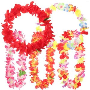 Flores decorativas para vestir, fiesta Tropical Luau, recuerdos de playa, baile Hula, lazo para el cuello, accesorio para disfraz, guirnalda