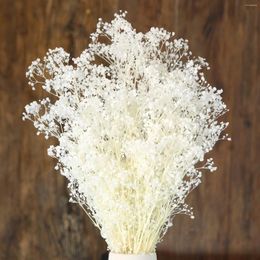 Fiori decorativi secchi respiro del bambino Bouquet naturale vera Gypsophila per la decorazione del vaso da tavolo della fattoria di nozze Decorazione della festa domestica