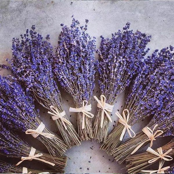 Flores decorativas Flores secas Preservadas Fragancia Natural Lavanda para decoración del hogar Ramos de novia Decoración de fiestas de boda Vacaciones