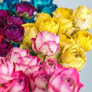 Fleurs décoratives Bouquet de rose naturel séché Gift Day's Day Gift Creative Wholesale Room Decoration Home Party Wedding