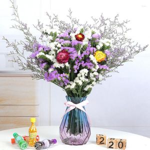 Decoratieve bloemen droge bloem onsterfelijke bruiloft arrangement vergeet niet ik hou van gras stro chrysanthemum gedroogde natuurlijke huistafelaccessoires