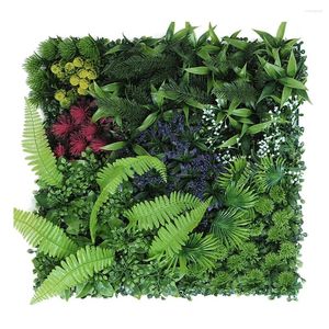 Fleurs décoratives durables et pratiques artificielles vertes herbeuses carrées de pelouse en plastique plante de la maison décoration murale parfaite pour El plus