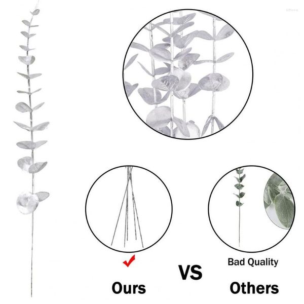 Flores decorativas duraderas sin riego de la pografía liviana de pografía falsas hojas de eucalipto simulación planta suministros para el hogar