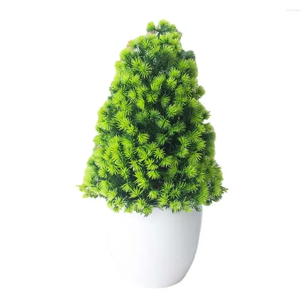 Fleurs décoratives Simulation en plastique durable bonsaï d'arbre de Noël petite et vivante décoration de la maison parfaite pour les fêtes, les mariages, les bureaux