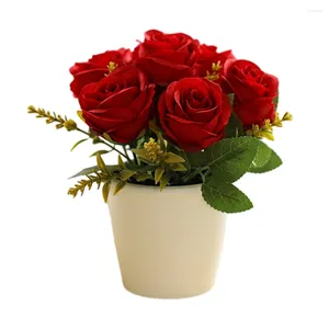Fleurs décoratives Fleur rose durable plantes artificielles exquises