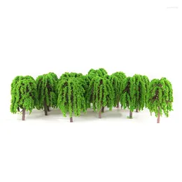Flores decorativas duraderas útiles y convenientes modelo vegetación planta de juguete sauce de 25 piezas para el diseño del paisaje de cocina verde para el hogar