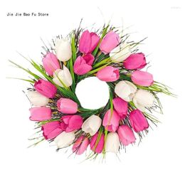 Fleurs décoratives E8BD Couronne de fleurs artificielles Spring pour les fermes de porte d'entrée Décorations de mariage du jardin