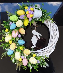 Decoratieve bloemen Easter Acryl platte drukkrans Eggjes Chick Happy Day Decor voor thuisveervlinder decc dec