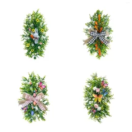 Fleurs décoratives de Pâques de Pâques décorations de guirlande de vigne pour la table de table élégante avec des feuilles couronne de fleur