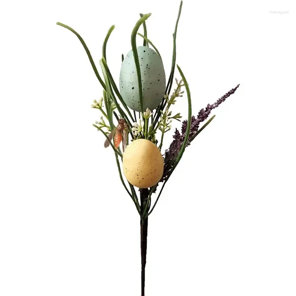 Ornement de la branche de Pâques décoratifs 3d Egg Artificial Flower Picks décorations de tige Party décor de vacances pour table de table de table d'accueil