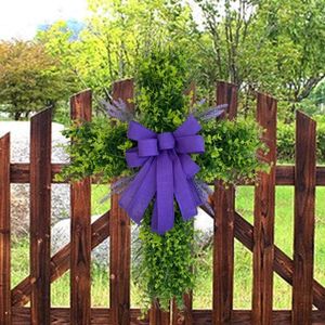 Flores decorativas Guirnalda cruzada de Pascua Primavera Verano para porche delantero al aire libre