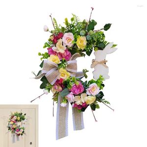 Couronnes de fleurs décoratives pour porte de pâques, belle couronne durable, chaude et paisible pour la maison et le jardin