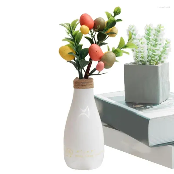 Flores decorativas, huevo de Pascua, selecciones florales artificiales coloridas, florero, decoración de primavera para el hogar, dormitorio, habitación de niños