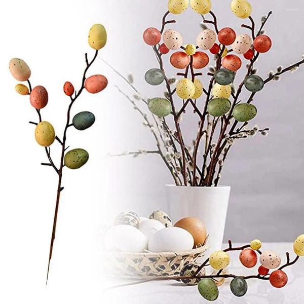 Fleurs décoratives, décorations d'œufs de pâques, brochettes DIY, Vase de fleurs pour la maison, lanterne d'arbre