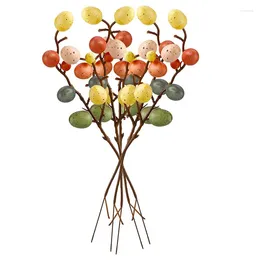 Fleurs décoratives Branche d'arbre d'oeuf de Pâques Bouquet de fleurs artificielles pour fausse plante DIY Décoration de mariage Festival Party Home Vase Decor