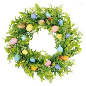 Fleurs décoratives oeufs de Pâques couronnes de fleurs uniques couronnes à main combinaison et couleur pour décorations de printemps