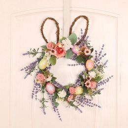 Guirlande de fleurs décoratives de pâques, couronne artificielle de vigne suspendue en plastique