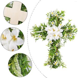 Decoratieve bloemen Pasen Lelieachtige kruiskrans Garland Feestartikelen Lente Kunstbloem voor balkon Multifunctioneel accessoire