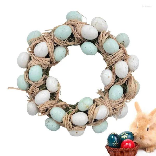 Couronne de fleurs décoratives de pâques, boucle d'œufs pour décoration, fournitures de fête, couronnes de vacances artificielles et réalistes, Patios