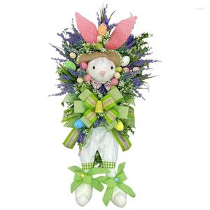 Decoratieve bloemen Paaskrans Handgemaakte bloemenslinger Home Decor Lentekransen voor voordeur Muurraamfeest