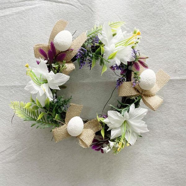 Fleurs décoratives guirlande de pâques printemps Imitation oeufs blancs décor ferme mur maison cadeau bricolage décoration de porte d'entrée