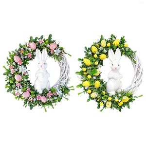 Fleurs d￩coratives de la fen￪tre de couronne de P￢ques Garlande de fleurs artificielles pour le mariage de vacances de jardin
