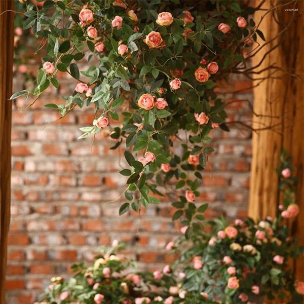 Flores decorativas fáciles de limpiar, planta verde Artificial realista colgante para decoración de boda y hogar, jardín de larga duración