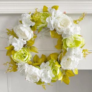 Decoratieve bloemen milieuvriendelijk nepbloemkrans materiaal veiligheid voordeur decor rattan-ring ornament thuisfeest hangen