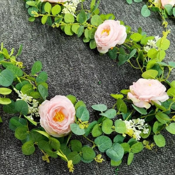 Guirlande de fleurs décoratives, élégantes, artificielles et réalistes, vigne de roses pour décoration de fête de mariage, centre de Table