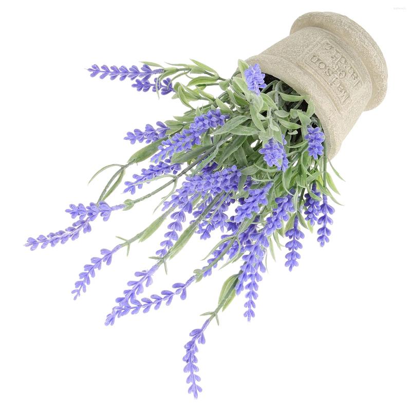 Dekorativa blommor Essential Oil Artificial Lavender Potted Plants Decorations Flower Office