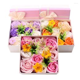 Fleurs décoratives Rose éternelle dans la boîte Savon romantique Fleur essentielle Mariage essentiel Valentin de la Saint