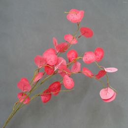 Fleurs décoratives branche d'eucalyptus plante artificielle décoration de fête de mariage feuilles couleur d'automne feuille de pomme unique fausses plantes vert maison