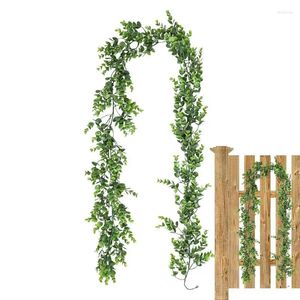 Guirlande de fleurs décoratives d'eucalyptus, Faux mur artificiel, feuilles vertes, plante de vigne pour arc de mariage
