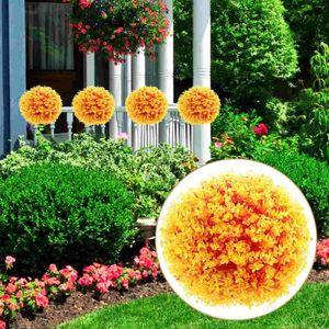 Fleurs décoratives Eucalyptus Grass Ball Faux Plant Plant Boules topiaires Arbuste de feuilles DIY Ornement Plastique Plantes artificielles