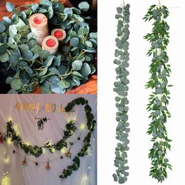 Dekorative Blumen-Eukalyptus-Blatt-Girlande-künstliche Faux-Seide-Blatt-Reben für Hochzeit Geburtstags-Party-Hausgarten-Fälschungs-Pflanzen-Dekorationen