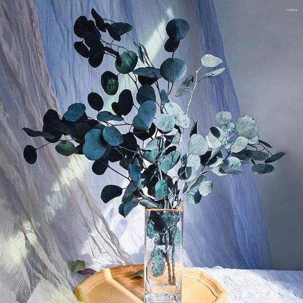 Fleurs décoratives feuilles d'eucalyptus tiges artificielles en plastique fleur Vase branches d'arbre plantes séchées guirlande en vrac bricolage Arrangement