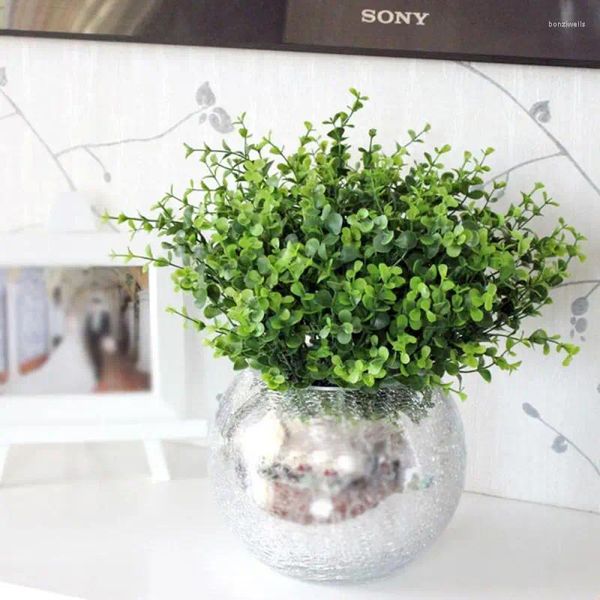 Fleurs décoratives Eucalyptus argent herbe matériau durable aspect réaliste de longue durée plantes d'intérieur tendance décoration d'intérieur simulée