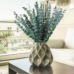 Kit de plantes d'eucalyptus décoratives, 10 pièces, Branches de feuilles naturelles pour la décoration de la maison, Arrangement de plantes vertes non fanées