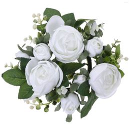 Guirlande de fleurs décoratives européennes, chandelier de roses simulées, décoration de Table de saint-valentin (blanc), anneaux, couronnes, Style floral