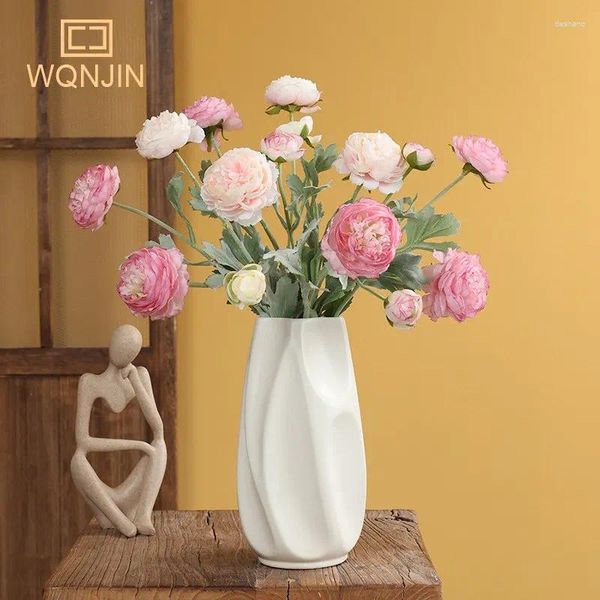 Flores decorativas Estilo europeo 3 cabezas Bouquet de flores de peonía artificial para la sala de estar de la sala de estar del jardín de la casa suministros de boda falsos