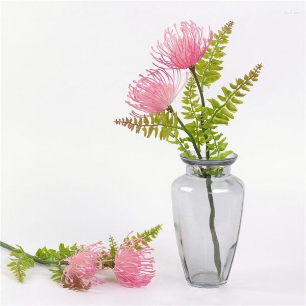 Fleurs décoratives Style européen chrysanthème en plastique artificiel aiguille Pad fleur mariage tenant maison Vase Arrangement décoration