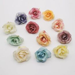 Fleurs décoratives style européen Gradient Ta Bud Diy Sen Série Simulation de couronne à main Simulation Rose Head Accessoires