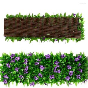 Decoratieve Bloemen Uitbreidbaar Hek Kunstmatige Ivy Hedge Groene Bladpanelen Faux Privacy Scherm Voor Thuis Outdoor Tuin Balkon Decoratie