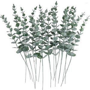 Decoratieve bloemen Prachtige vorm Kunstplant Realistisch Eucalyptus Stengels Groen Decor Voor Bruiloft Thuis 20st Herbruikbaar Simulatie